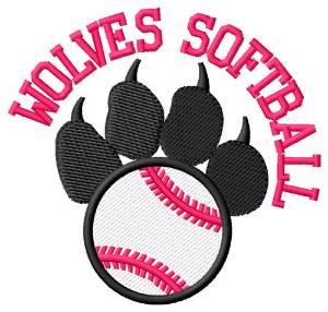 Picture of Wolves Softball Machine Embroidery Design