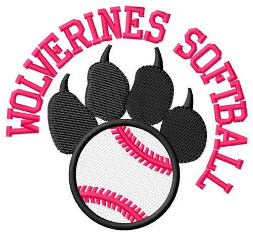 Wolverines Softball Machine Embroidery Design