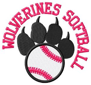 Picture of Wolverines Softball Machine Embroidery Design