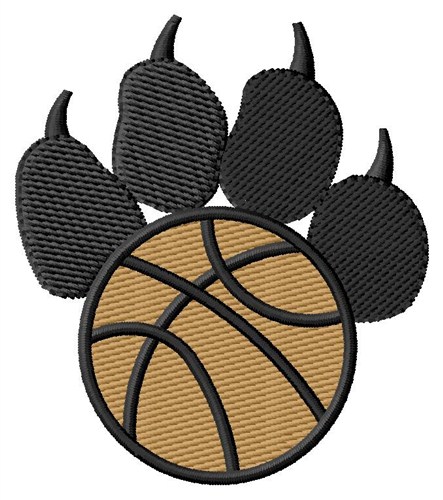 Basketball Pawprint Machine Embroidery Design