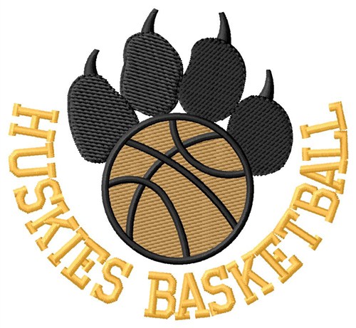 Huskies Basketball Machine Embroidery Design