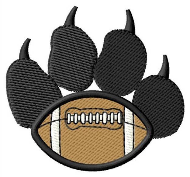 Picture of Football Pawprint Machine Embroidery Design