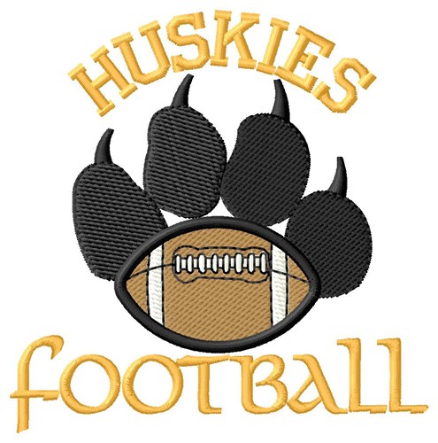 Huskies Football Machine Embroidery Design