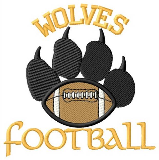 Picture of Wolves Football Machine Embroidery Design