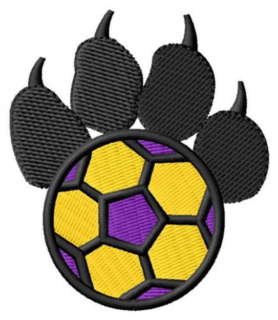 Picture of Soccer Pawprint Machine Embroidery Design