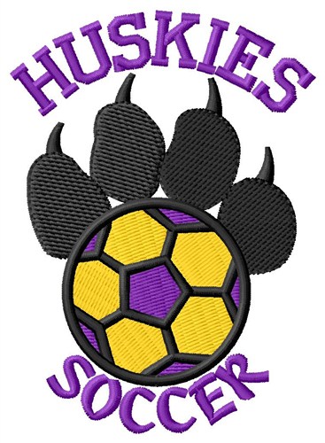 Huskies Soccer Machine Embroidery Design