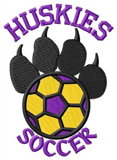 Picture of Huskies Soccer Machine Embroidery Design