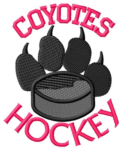 Coyotes Hockey Machine Embroidery Design
