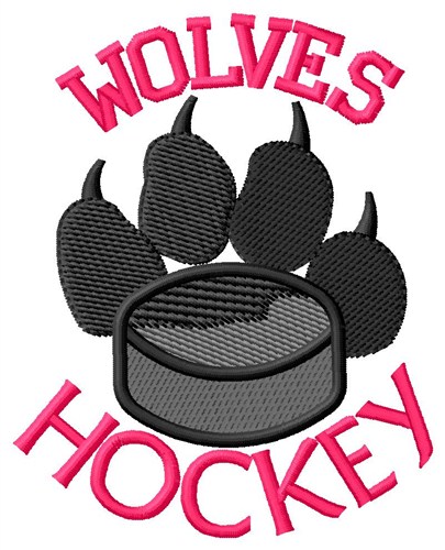 Wolves Hockey Machine Embroidery Design