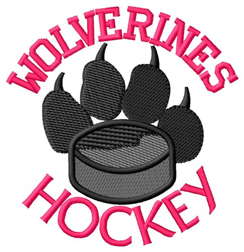 Wolverines Hockey Machine Embroidery Design