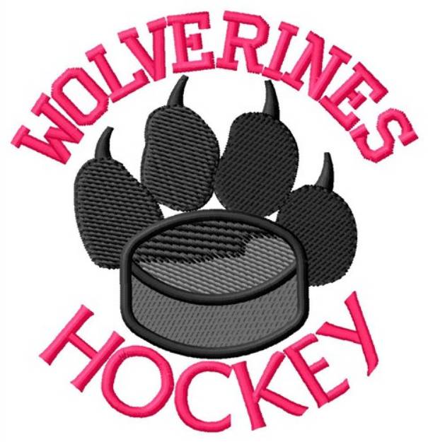 Picture of Wolverines Hockey Machine Embroidery Design