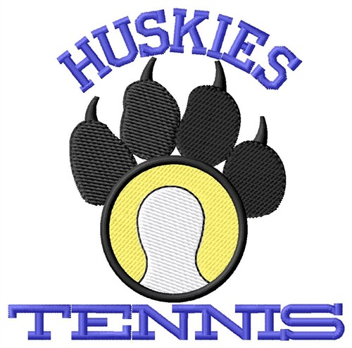 Huskies Tennis Machine Embroidery Design