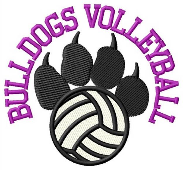 Picture of Bulldogs Volleyball Machine Embroidery Design
