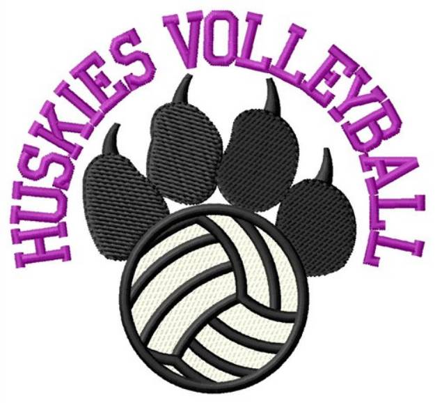 Picture of Huskies Volleyball Machine Embroidery Design