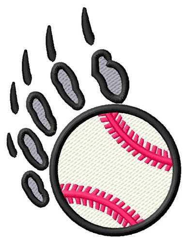 Baseball Pawprint Machine Embroidery Design