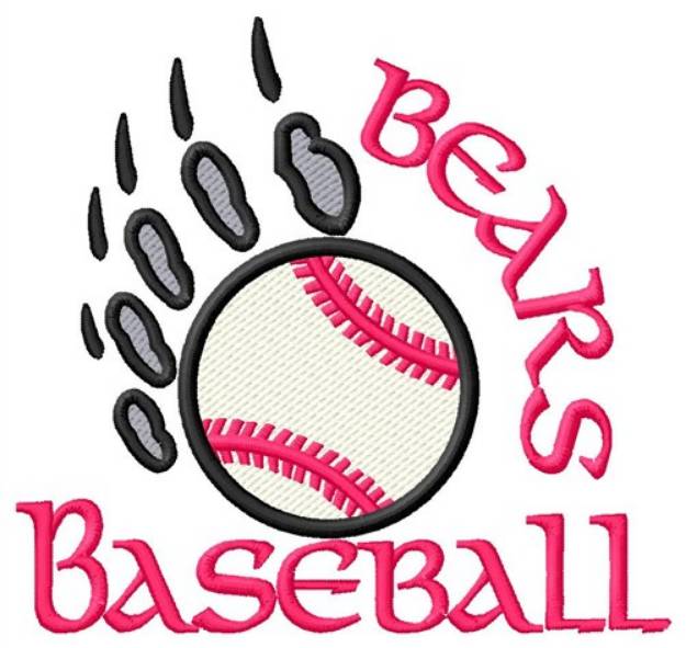 Picture of Bears Baseball Machine Embroidery Design