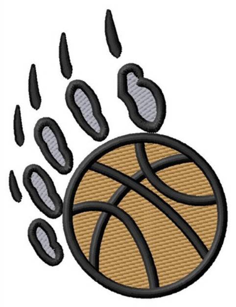 Picture of Basketball Pawprint Machine Embroidery Design