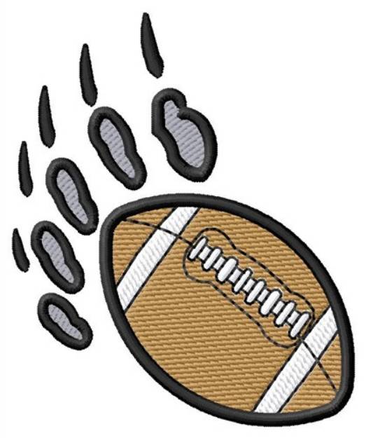 Picture of Football Pawprint Machine Embroidery Design