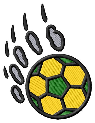 Soccer Pawprint Machine Embroidery Design