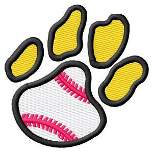 Picture of Baseball Pawprint Machine Embroidery Design