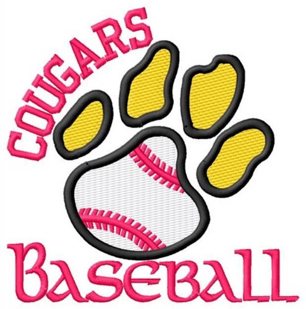 Picture of Cougars Baseball Machine Embroidery Design