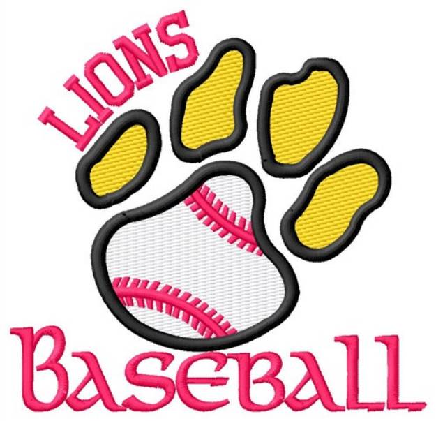 Picture of Lions Baseball Machine Embroidery Design