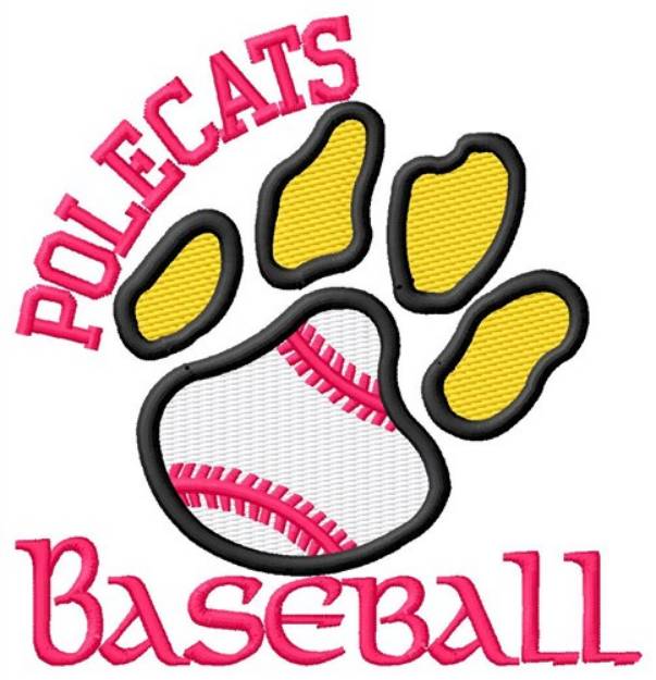 Picture of Polecats Baseball Machine Embroidery Design
