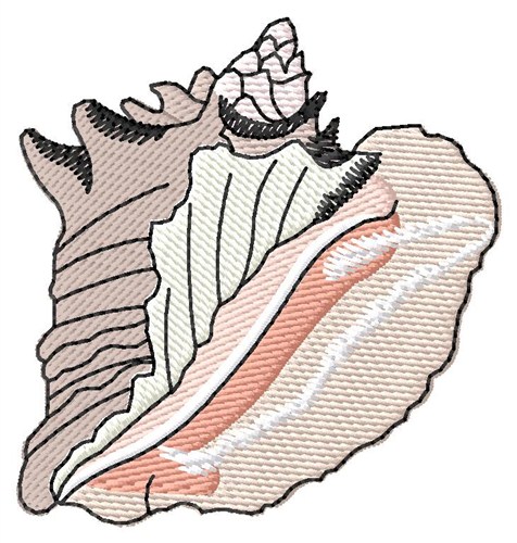Queen Conch Shell Machine Embroidery Design