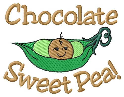 Chocolate Sweet Pea Machine Embroidery Design