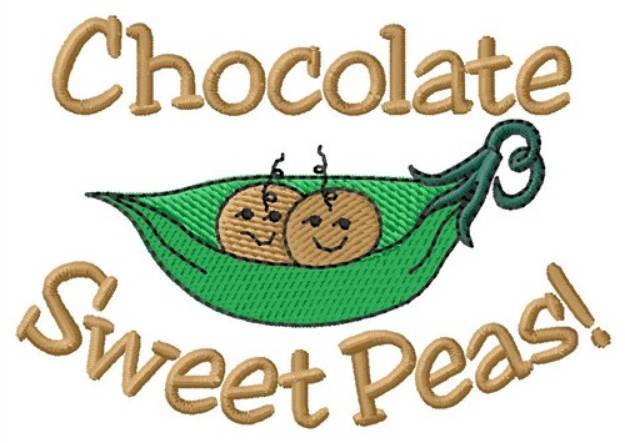 Picture of Chocolate Sweet Peas Machine Embroidery Design