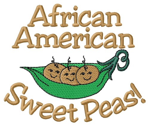 African American Peas Machine Embroidery Design