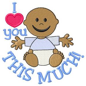 Picture of Love You Boy Machine Embroidery Design