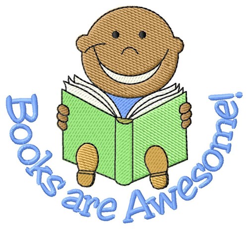 Awesome Books Machine Embroidery Design