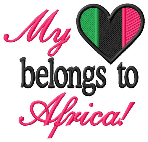 Heart Belongs To Africa Machine Embroidery Design