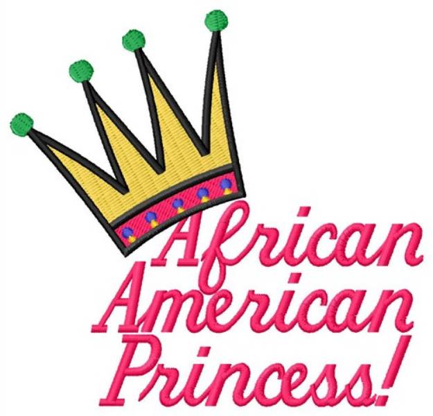 Picture of African American Princess Machine Embroidery Design