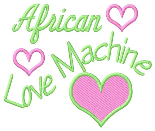 African Love Machine Machine Embroidery Design
