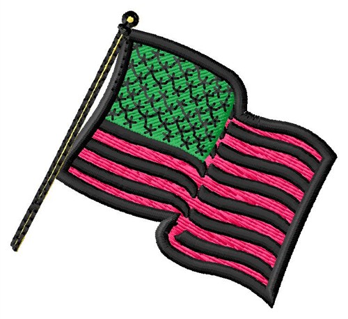 US Flag Machine Embroidery Design