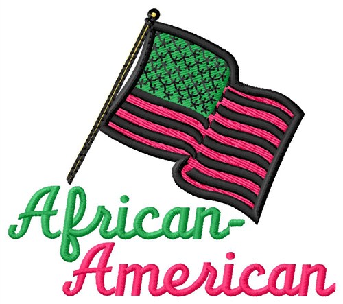 African-American Flag Machine Embroidery Design
