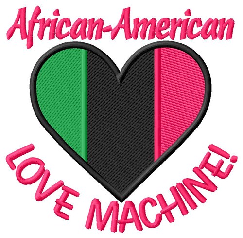 African-American Love Machine Embroidery Design