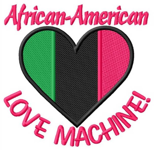 Picture of African-American Love Machine Embroidery Design