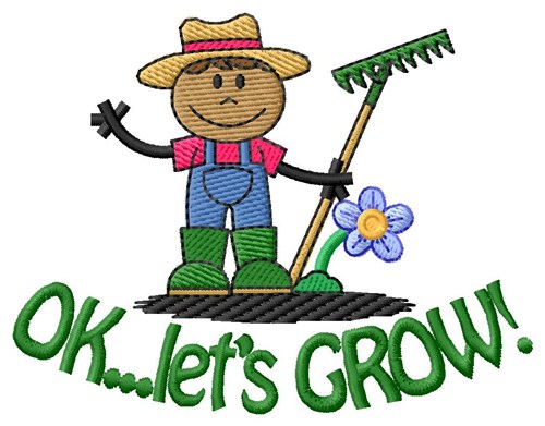 Lets Grow Machine Embroidery Design