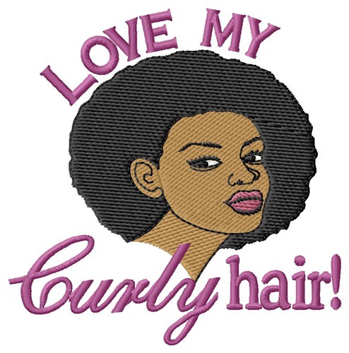 Curly Hair Machine Embroidery Design