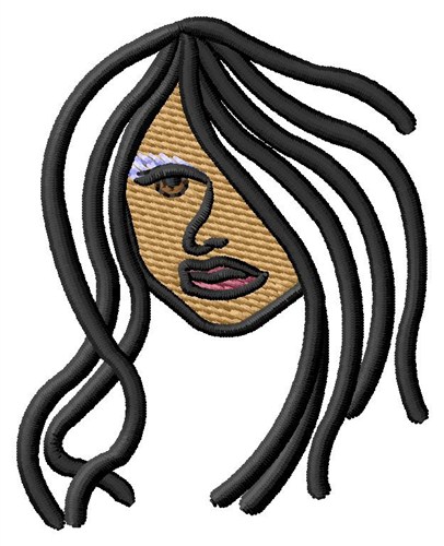 Girl Face Machine Embroidery Design