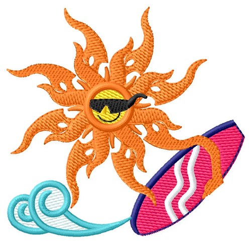 Surf Sun Machine Embroidery Design
