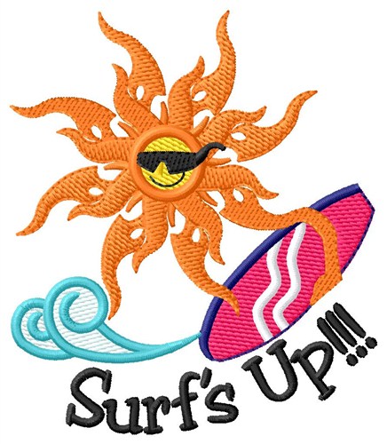 Surfs Up Machine Embroidery Design