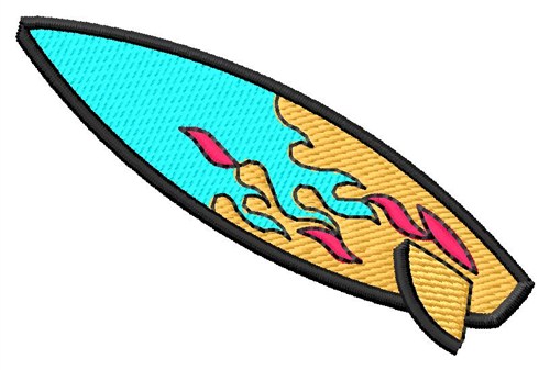 Surfboard Machine Embroidery Design