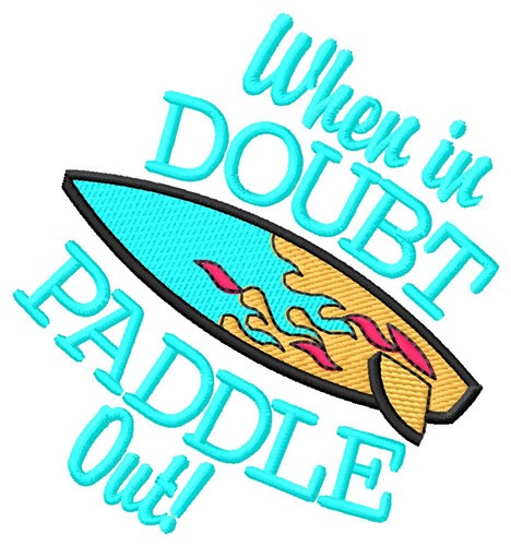Paddle Out Machine Embroidery Design