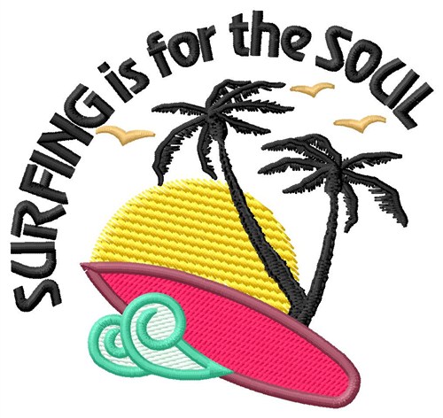 Surfing Soul Machine Embroidery Design