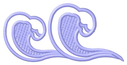 Two Waves Machine Embroidery Design
