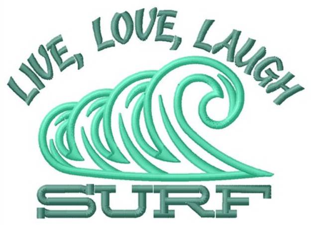 Picture of Live Love Laugh Surf Machine Embroidery Design